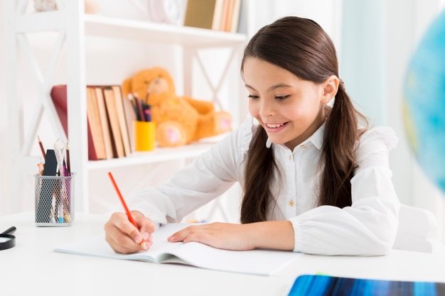 Tutors Powerkid | exited cute schoolgirl uniform studying home 23 2148224857